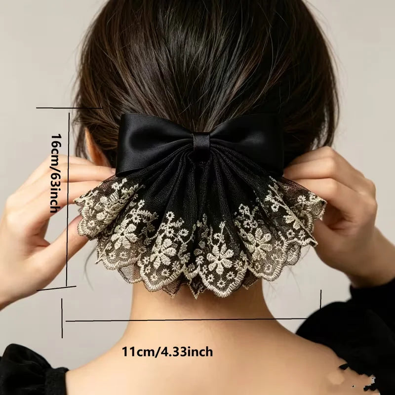 After Dark Lace Bow Clip
