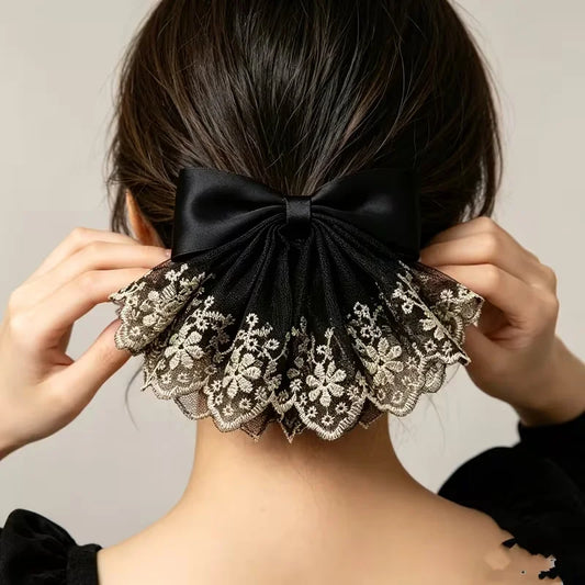 After Dark Lace Bow Clip