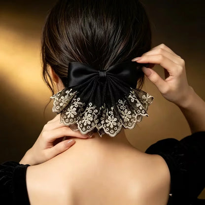 After Dark Lace Bow Clip