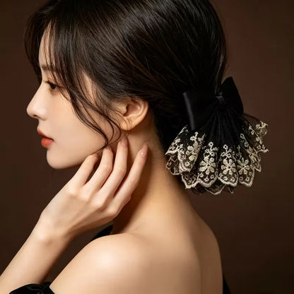 After Dark Lace Bow Clip